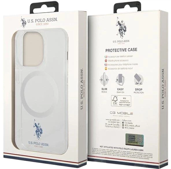 Etui U.S. Polo Assn. MagSafe Collection do Apple iPhone 15 Pro Transparent (3666339171933) - obraz 8