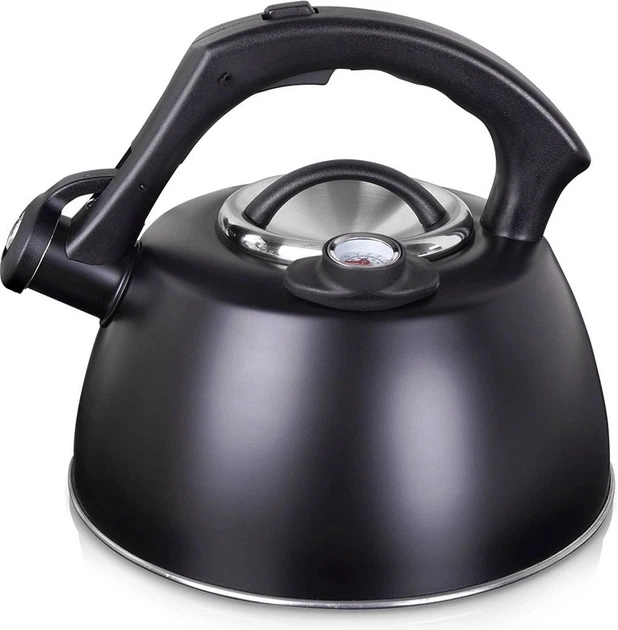Чайник Vilde зі свистком сталевий чорний з термометром 3 л (5904316457112) - зображення 3