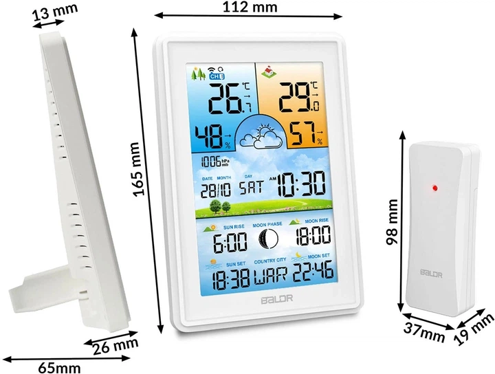 Stacja pogodowa Berdsen BD-906 Biała - obraz 4