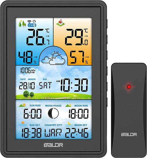 Stacja pogodowa Berdsen BD-906 Czarna - obraz 2