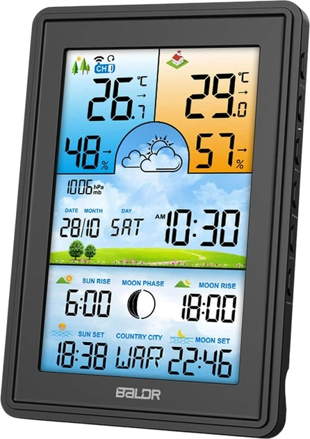 Stacja pogodowa Berdsen BD-906 Czarna - obraz 3