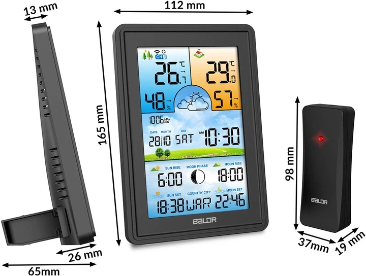 Stacja pogodowa Berdsen BD-906 Czarna - obraz 5