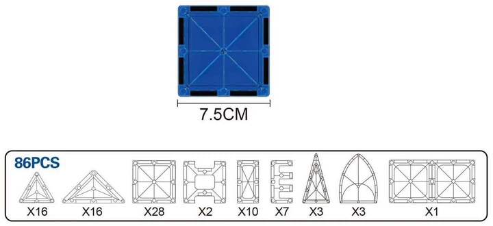 Klocki magnetyczne Jumbo 86 elementów 01360797 (8713218063768) - obraz 2