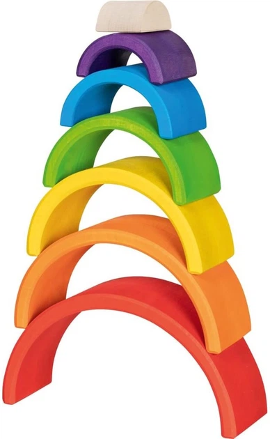 Zestaw klocków drewnianych Goki Tęcza 5 elementów 58479 (4013594584791) - obraz 4