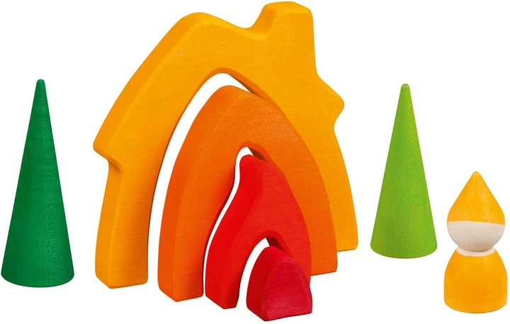 Zestaw klocków drewnianych Goki Dwarf house 7 elementów 58427 (4013594584272) - obraz 2