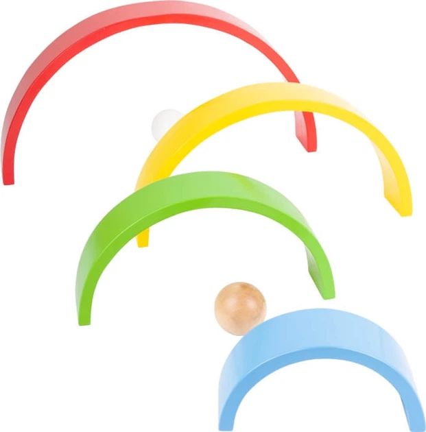 Набір дерев’яних кубиків Small Foot Веселка XL 14 елементів 11412 (4020972114129) - зображення 4