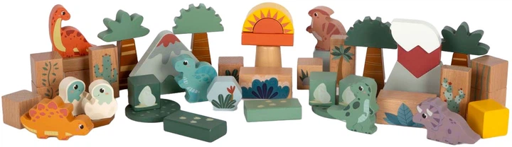 Набір дерев’яних кубиків Small Foot Діно 50 елементів 12621 (4020972126214) - зображення 5