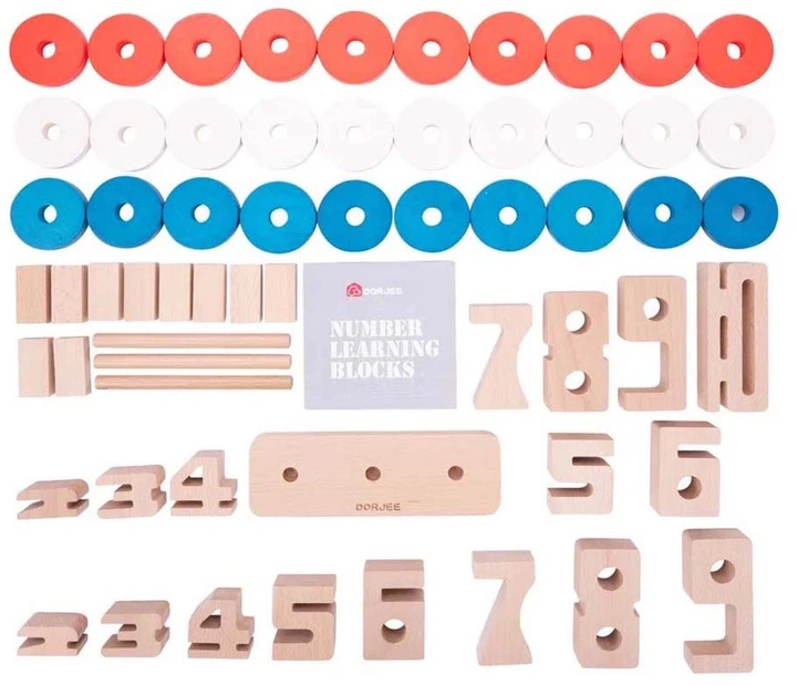 Набір дерев’яних кубиків Dorjee для лічби 62 елементи D3.403 (6973840430037) - зображення 3