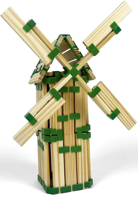 Zestaw klocków drewnianych Join Clips Extension z kółkami i obrotowymi zaciskami 46 elementów (8720299939653) - obraz 4