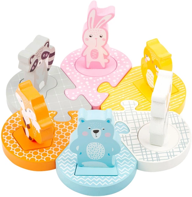 Пазл дерев'яний Small Foot Форми тварин 12 елементів 5410305 (4020972114723) - зображення 2