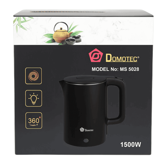 Електрочайник Domotec MS-5028 1.8 літра 1500W Black (1813) - Фото 4 Електрочайник Domotec MS-5028 1.8 літра 1500W Black (1813) - зображення 4