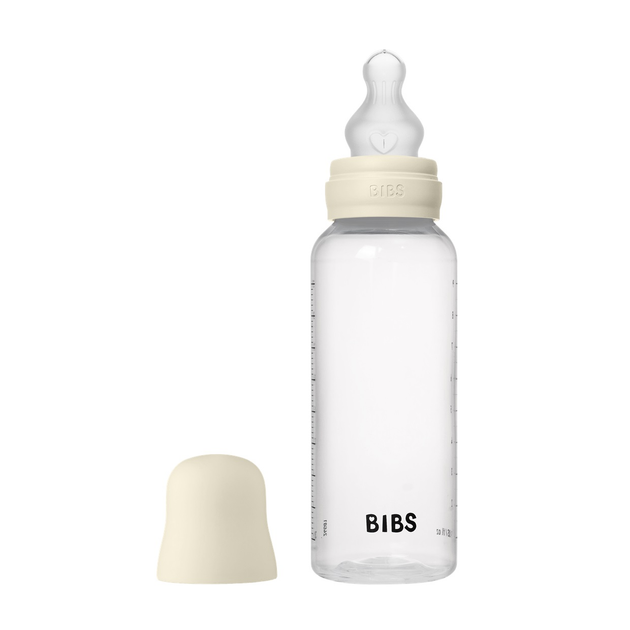 Детская пластиковая бутылочка BIBS Baby Bottle Round Silicone 270 мл Medium Flow (средний поток) Ivory - Фото 1 Детская пластиковая бутылочка BIBS Baby Bottle Round Silicone 270 мл Medium Flow (средний поток) Ivory - изображение 1