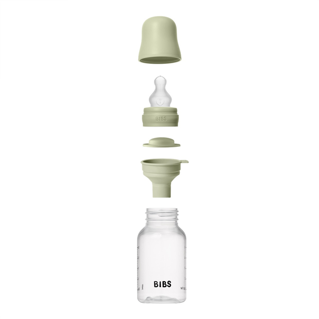 Детская пластиковая бутылочка BIBS Baby Bottle Round Latex 150 мл Slow Flow (медленный поток) blush - изображение 2