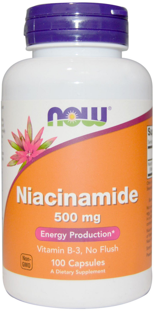 Витамины Now Foods Ниацинамид (В3) 500 мг 100 капсул (733739004789 ...