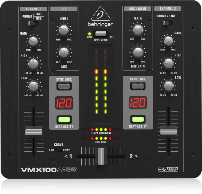 Mikser audio Behringer VMX100USB 2-kanałowy (000-A2Q01-00010) - obraz 1