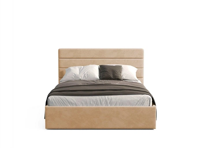 Кровать полуторная с подъемным механизмом 140x200 Street Beige Viorina-Deko Бежевый (каркас с ламелями/без матраса) (ЛДСП/ткань) - Фото 2 Кровать полуторная с подъемным механизмом 140x200 Street Beige Viorina-Deko Бежевый (каркас с ламелями/без матраса) (ЛДСП/ткань) - изображение 2