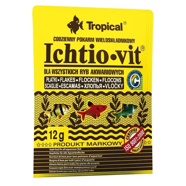 Корм для акваріумних риб Tropical Ichtio-Vit пластівці - 12 г - Фото 1 Корм для акваріумних риб Tropical Ichtio-Vit пластівці - 12 г - зображення 1