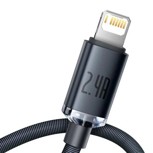 Кабель USB-A до Lightning Baseus Crystal Shine Series 2.4A 1.2m Grey (CAJY000001) - Фото 2 Кабель USB-A до Lightning Baseus Crystal Shine Series 2.4A 1.2m Grey (CAJY000001) - зображення 2