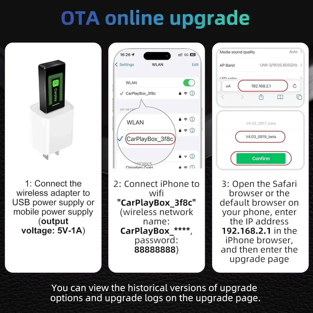 Беспроводной адаптер CarPlay Pashlysh USB для iPhone - изображение 4