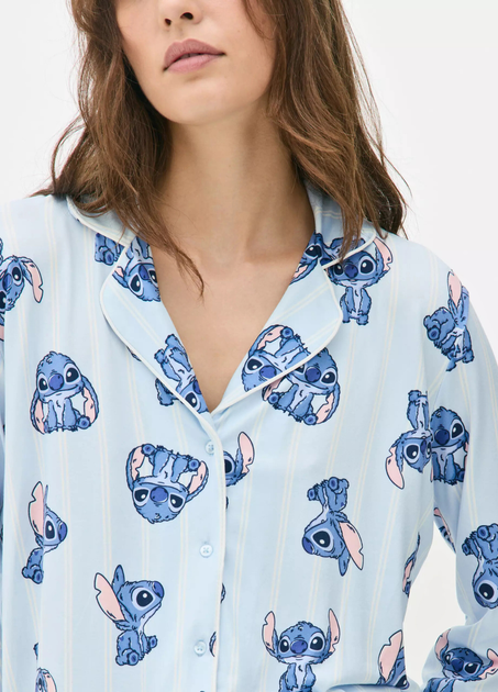 Пижама Primark Cosy Printed Boyfriend Pyjamas XS Домашний комплект Голубой (8578) - изображение 3