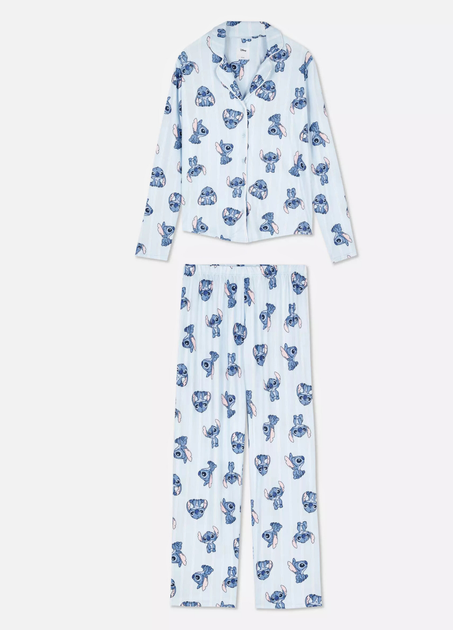 Пижама Primark Cosy Printed Boyfriend Pyjamas XS Домашний комплект Голубой (8578) - изображение 5
