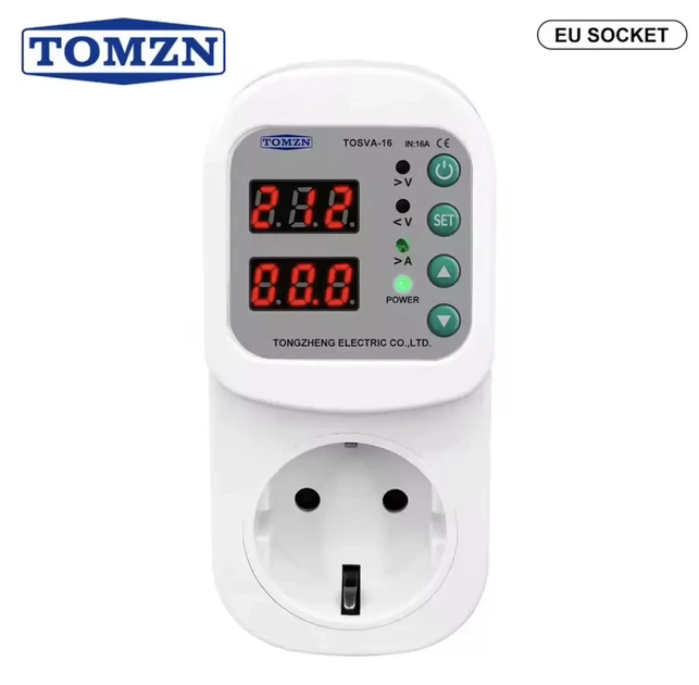 Бар'єр реле напруги в розетку TOMZN TOSVA-16 для захисту холодильника та приладів від стрибків напруги - зображення 2