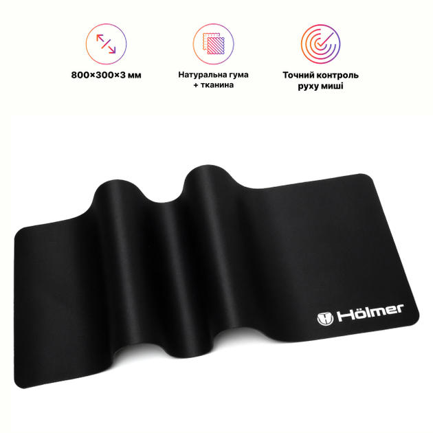 Килимок для миші Holmer 800х300х3 мм Black (OMP-05) - зображення 2