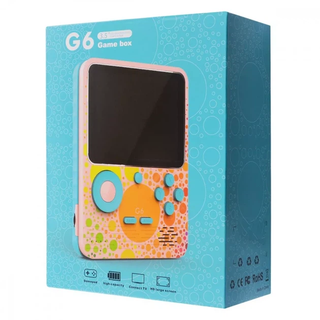 Портативная игровая консоль G6 3.5 дюйма 6000mAh Pink - Фото 6 Портативная игровая консоль G6 3.5 дюйма 6000mAh Pink - изображение 6
