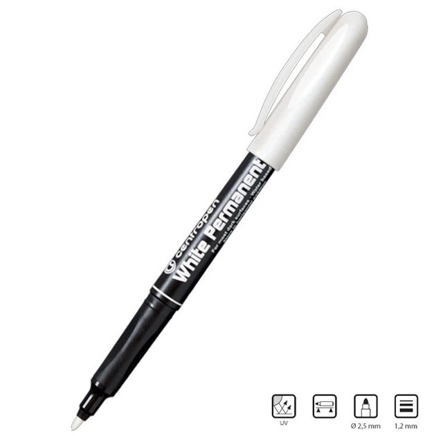 Маркер Centropen Permanent White 2686 1.2 мм белый - изображение 2