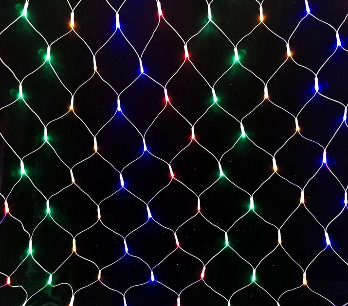 Гирлянда-сетка новогодняя LED VALESO 160 RGB 1.2x1.5 м 8 режимов Зеленый провод LKS5048 - Фото 4 Гирлянда-сетка новогодняя LED VALESO 160 RGB 1.2x1.5 м 8 режимов Зеленый провод LKS5048 - изображение 4