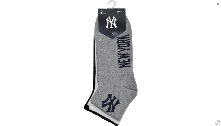 Носки New York Yankees 3 pk Quarter черный, белый, серый Унисекс 43-46 - Фото 2 Носки New York Yankees 3 pk Quarter черный, белый, серый Унисекс 43-46 - изображение 2