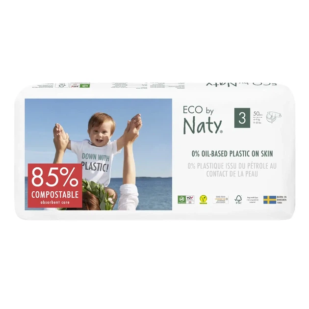 Сет органічних підгузок Eco by Naty, Розмір 3, 50 шт(від 4 до 9 кг) та Розмір 4+,42 шт(від 9 до 20 кг) - Фото 2 Сет органічних підгузок Eco by Naty, Розмір 3, 50 шт(від 4 до 9 кг) та Розмір 4+,42 шт(від 9 до 20 кг) - зображення 2