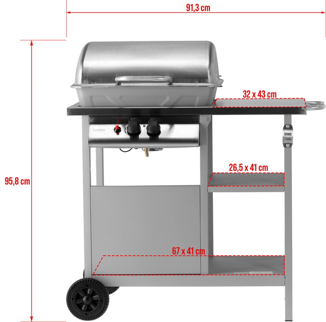 Gazowy grill Lund 99658 BAVEN 2 palniki (5906083106118) - obraz 6