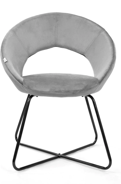 Крісло HOMLA JARED оксамит 51 x 47.5 x 90 см сірий з чорними ніжками (5904183849799) - зображення 2