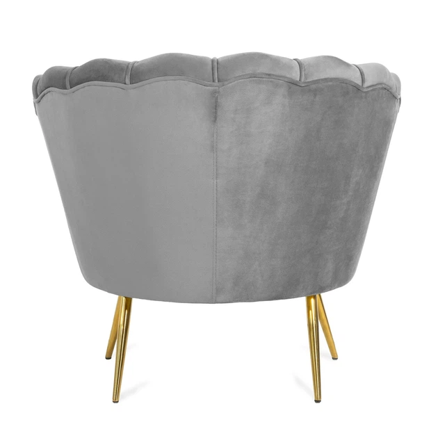 Крісло HOMLA SHELLY оксамит 82 x 74 x 76 см Сірий (5902869968741) - зображення 4