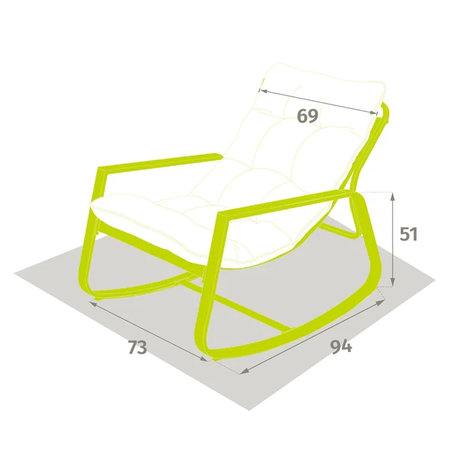 Садове крісло-гойдалка Hesperide FELINIO 73 x 79.5 x 104 см (3560232714139) - зображення 5