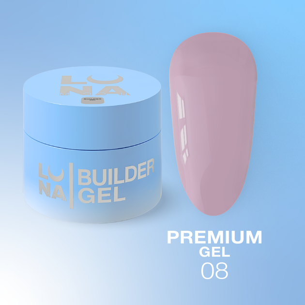 Гель LUNAMoon Premium Gel La Ballerina №08 на 30 мл для укрепления, выравнивания и наращивания ногтей - Фото 1 Гель LUNAMoon Premium Gel La Ballerina №08 на 30 мл для укрепления, выравнивания и наращивания ногтей - изображение 1