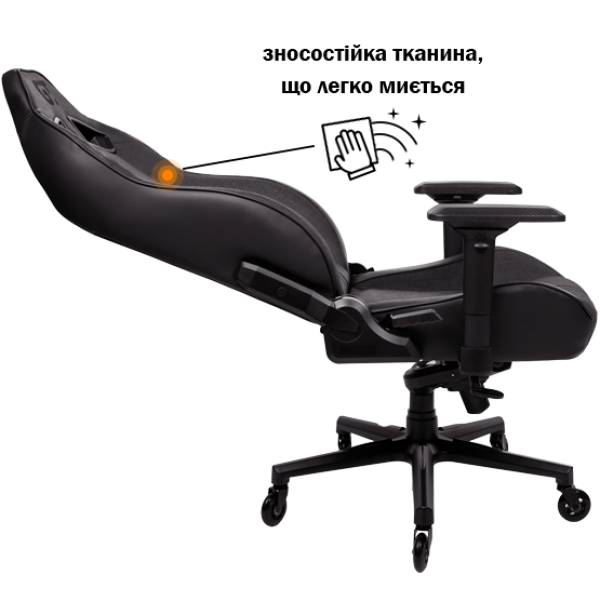 Геймерское кресло GT Racer X-8009 Fabric Dark Gray/Black XL - изображение 5