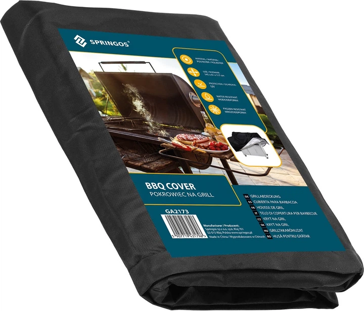 Pokrowiec na grilla Springos 145 x 61 x 117 cm wodoodporny Czarny (5907719431796) - obraz 7