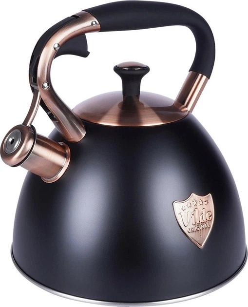 Чайник Vilde зі свистком сталевий чорний 3 л (5904316457082) - зображення 2