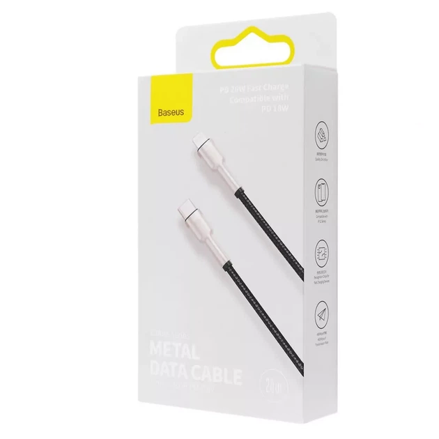 Кабель Baseus Cafule Metal Type-C to Lightning PD 20W 1 м Black (CATLJK-A01) - изображение 4