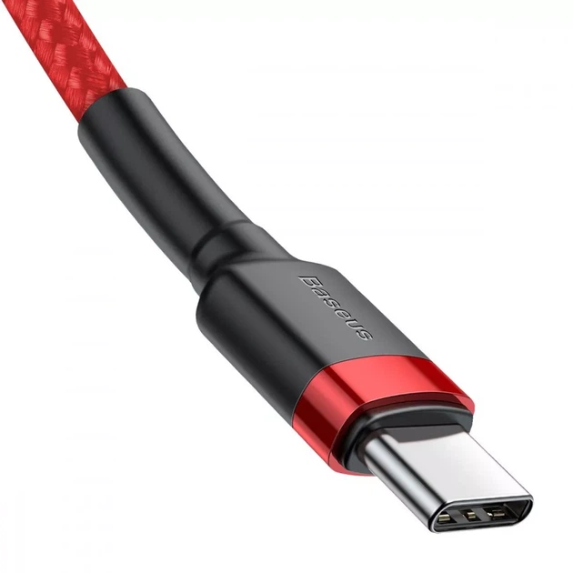 Кабель Baseus Cafule Type-C to Type-C PD 2.0 60W (2m) red - Фото 4 Кабель Baseus Cafule Type-C to Type-C PD 2.0 60W (2m) red - изображение 4