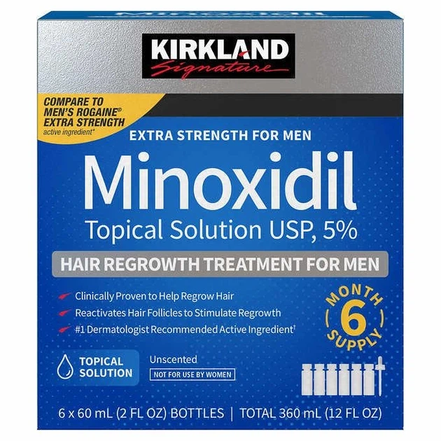 Миноксидил 5% Kirkland Minoxidil для роста бороды и волос 60ml, 6 штук - Фото 2 Миноксидил 5% Kirkland Minoxidil для роста бороды и волос 60ml, 6 штук - изображение 2
