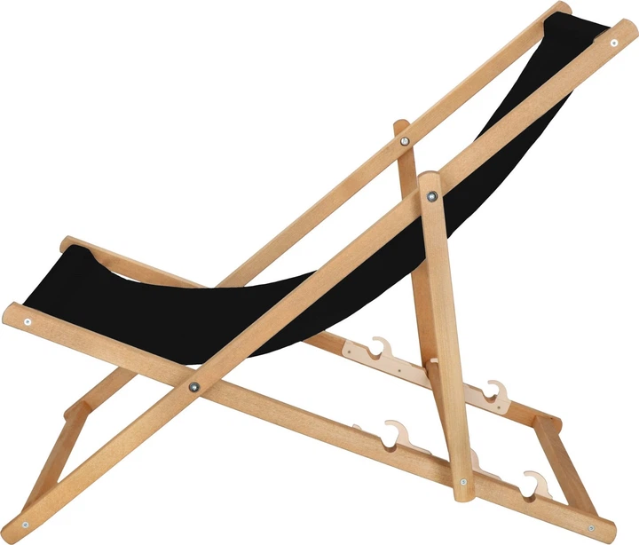 Дерев'яний шезлонг Springos для саду 3-ступінчасте регулювання Чорний (DC0006BL) - зображення 3