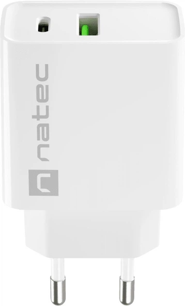 Ładowarka sieciowa Natec Ribera 20W 1 x USB-A + 1 x USB-C White (NUC-2061) - obraz 5