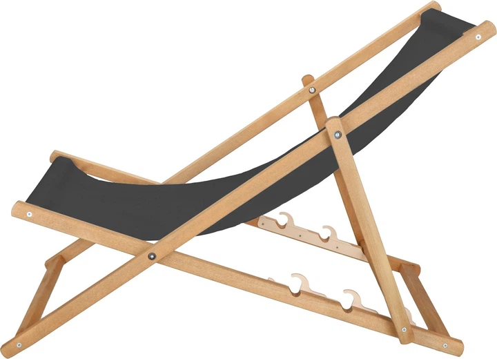 Дерев'яний шезлонг Springos для саду 3-ступінчасте регулювання Графітовий (DC0006GRPH) - зображення 2