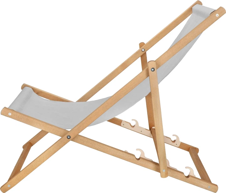 Leżak drewniany Springos do ogrodu 3 stopniowa regulacja Jasnoszary (DC0006LGR) - obraz 3