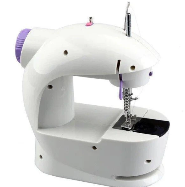 Мини швейная машинка 4 в 1 с педалью и адаптером Mini Sewing Machine FHSM 201 белая - Фото 3 Мини швейная машинка 4 в 1 с педалью и адаптером Mini Sewing Machine FHSM 201 белая - изображение 3