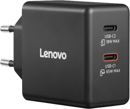 Блок живлення для ноутбука Lenovo Dual USB-C GaN Charger 65 Вт (40AW065BEU) - зображення 2