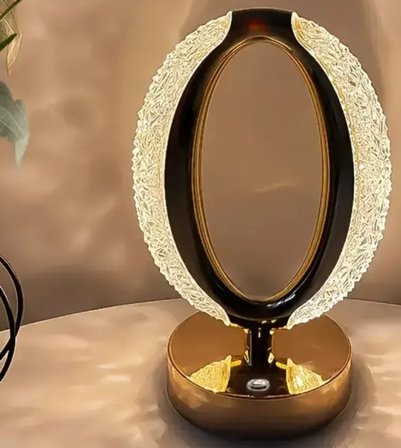 Лампа настільна акумуляторна 3 кольори Crystal Diamond, від USB / Світильник нічник (L) - зображення 2